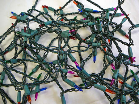 Tangle of Christmas Lightsの写真素材