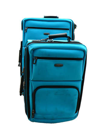 Isolated blue suitcasesの写真素材