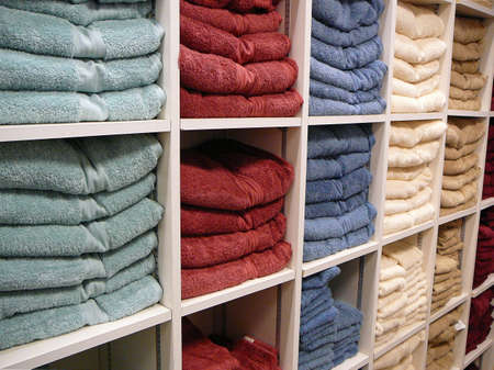 Fluffy twoels sorted by colorの写真素材