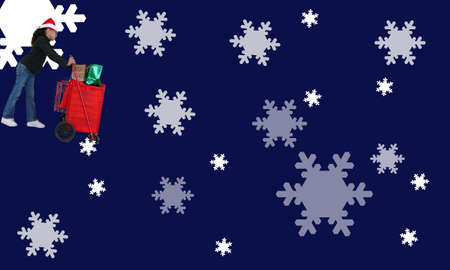 Sannta's helper making deliveries on Christmas Eveの写真素材