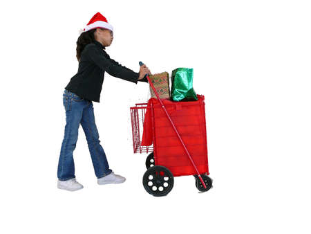 Santa's helper making deliveries.の写真素材