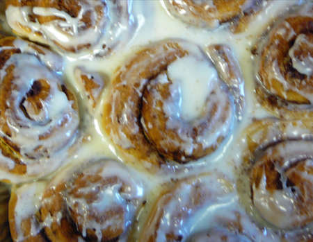 Cinnamon rolls with icingの写真素材