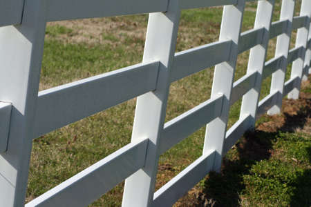 Close up of a rail fenceの写真素材