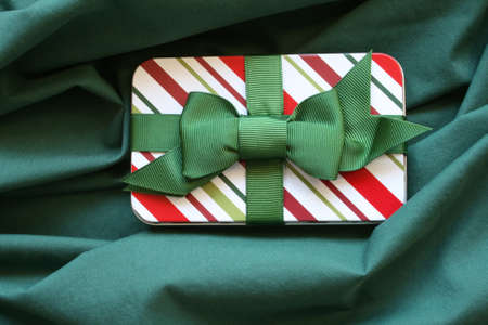 Gift Card Holder on green background の写真素材