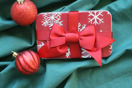 Gift Card Holder on green background の写真素材