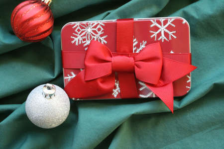 Gift Card Holder on green background の写真素材