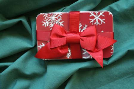 Gift Card Holder on green background の写真素材