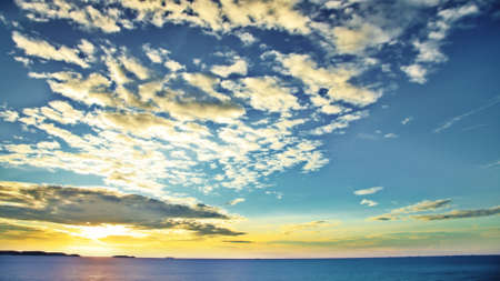 Sunset over the seaの写真素材