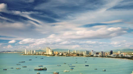 pattaya city view with sku and seaの写真素材