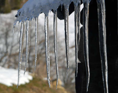 Isicles on the roofの写真素材