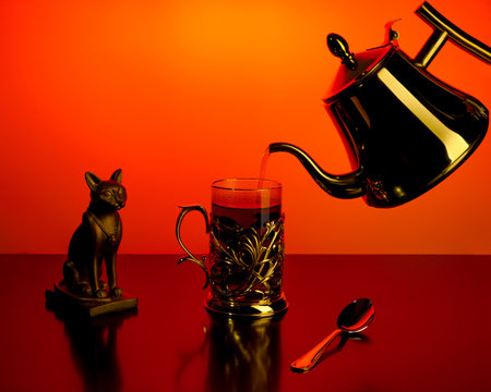 tea compositionの写真素材