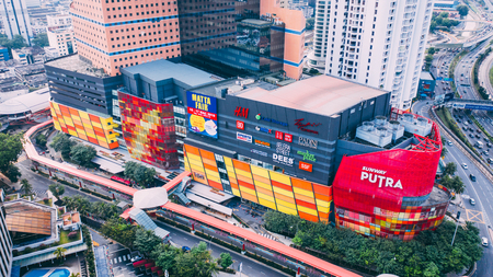 Kuala Lumpur, Malaysia - February 20, 2019: Aerial view of Sunway Putra Mall