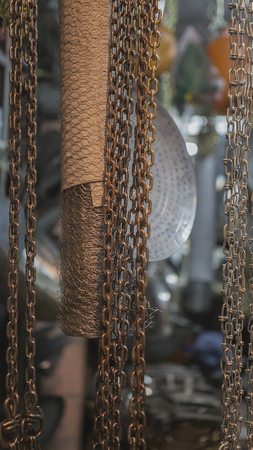 Metal, Bras. Household metal products. Products from Steel and Metal at the farmer's market. Chains...