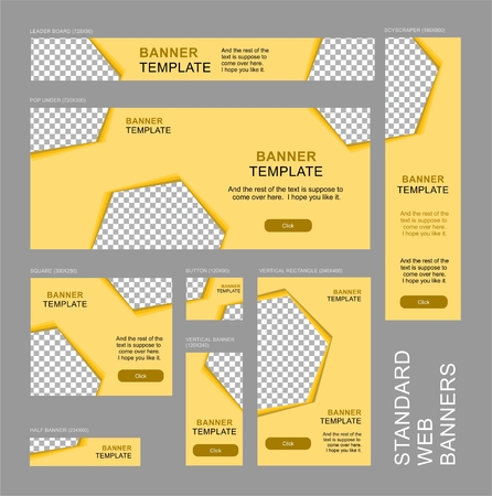 Set of standard size web bannersのイラスト素材