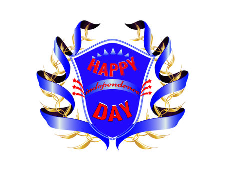 Happy 4th of july in american independence day new design for usa. Happy independence Day on badge shape Vector illustrationのイラスト素材