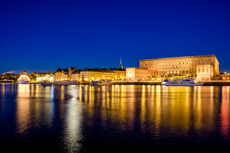 View over old buildings in Gamla Stan in Stockholm, Sweden at dawnのeditorial素材