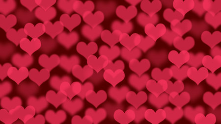 Valentine's day background with red hearts.の写真素材