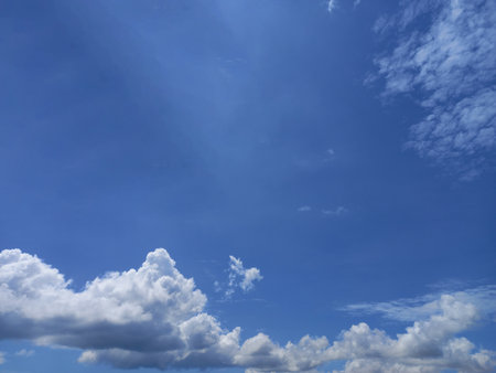 Blue sky and white cloudsbe used as a background.の写真素材