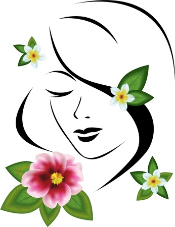 woman with flowersのイラスト素材