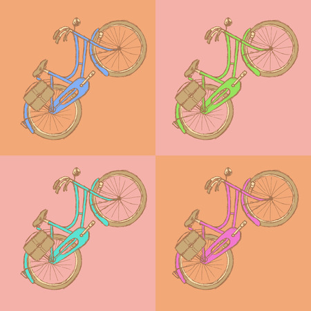Sketch bicycle, vector vintage background のイラスト素材