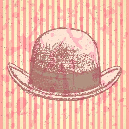 Sketch retro gentlemen hat vintage backgroundのイラスト素材