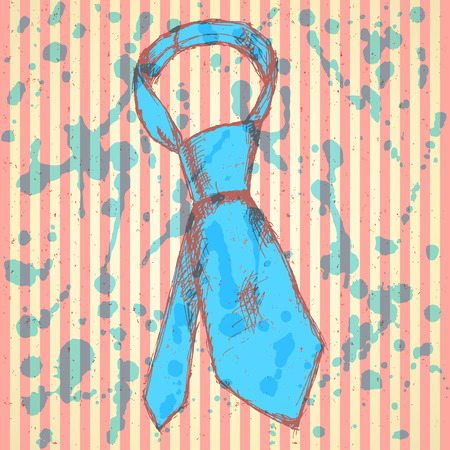 Sketch tie vintage backgroundのイラスト素材