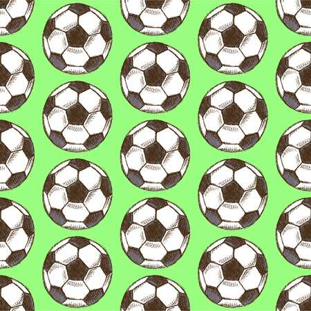 Sketch of football ball, vintage seamless pattern

のイラスト素材