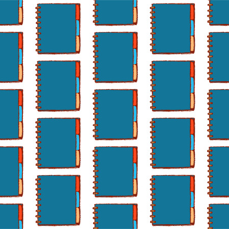 Sketch notebook with spiral,vintage seamless patternのイラスト素材