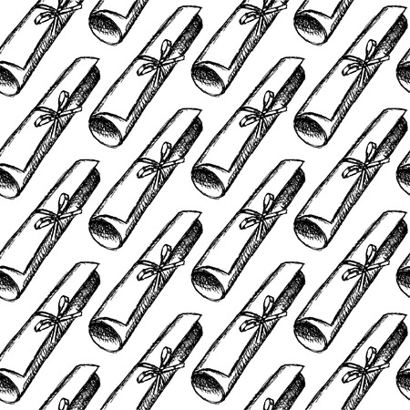 Sketch cute papirus scroll, seamless pattern
のイラスト素材