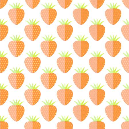 Flat strawberry cute seamless pattern in vintage styleのイラスト素材