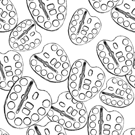 Sketch watercolors in vintage style, seamless patternのイラスト素材