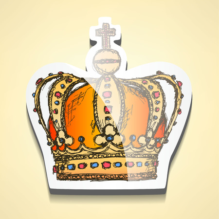 Sketch crown stick, vector vintage background eps 10のイラスト素材