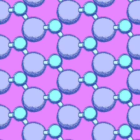 Sketch water molecule in vintage style, vector seamless patternのイラスト素材