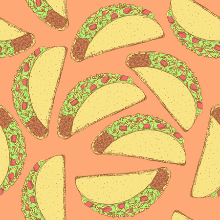 Sketch mexican taco in vintage styleのイラスト素材