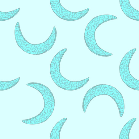 Sketch Ramadan symbol in vintage style, vector seamless patternのイラスト素材