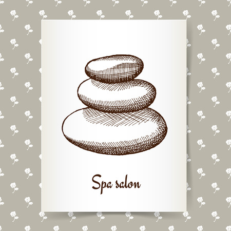 Sketch spa posterl in vintage style, vectorのイラスト素材