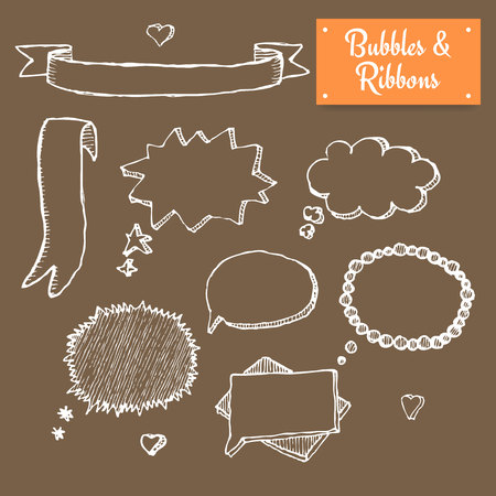 Sketch bubblesl in vintage style, vectorのイラスト素材
