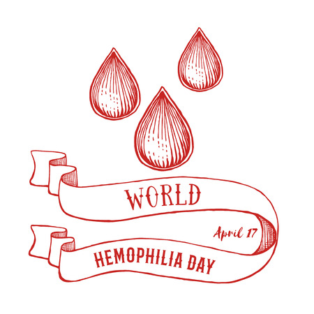 World hemophilia day poster in vintage style, vectorのイラスト素材