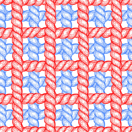 Engraved rope in vintage style, seamless patternのイラスト素材