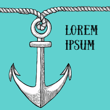 Egraved anchor in vintage style, vector backgroundのイラスト素材