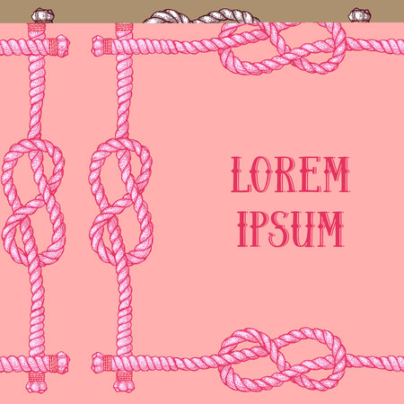 Engraved eternity knot in vintage style, vector frameのイラスト素材