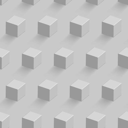 White cube seamless pattern, vector tileのイラスト素材