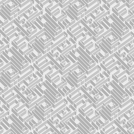 Labyrinth vector background, vector seamless pattern with 3d mazeのイラスト素材