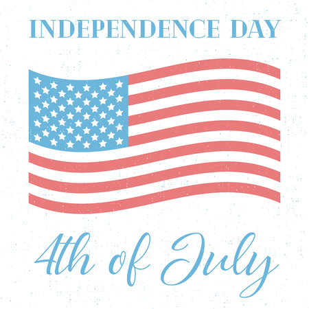 4th of July, independence day of the United States of America, vector grunge posterのイラスト素材