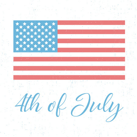 4th of July, independence day of the United States of America, vector grunge posterのイラスト素材