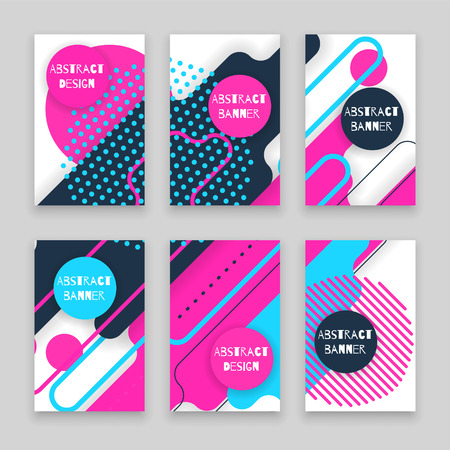 Abstract  colorful geometric banner, vector design with rounded cornersのイラスト素材