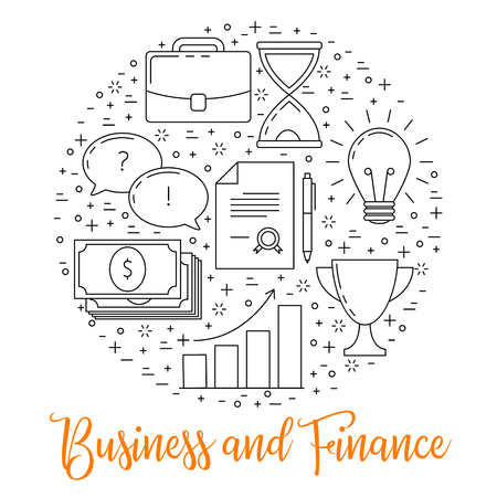 Business illustrations thin line design, vector conceptのイラスト素材