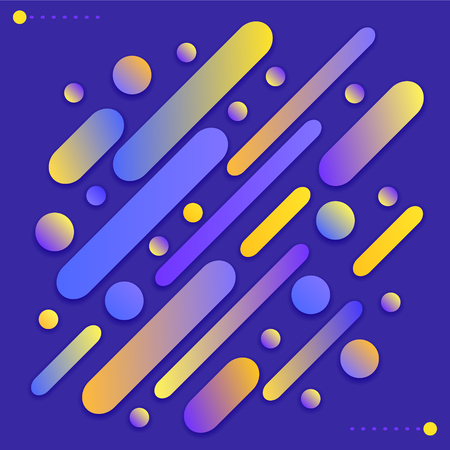 Abstract design with round shapes, yellow and blue colorのイラスト素材