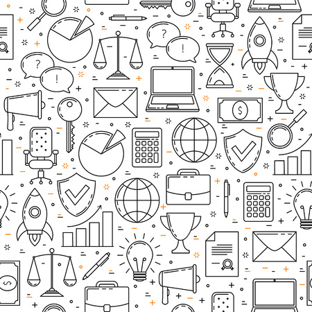Business pattern, marketing and management, thin line designのイラスト素材