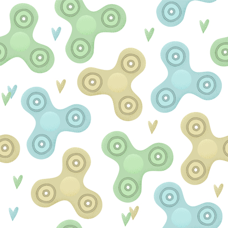 Fidget spinner, anti-stress toy, vector stipple seamless patternのイラスト素材